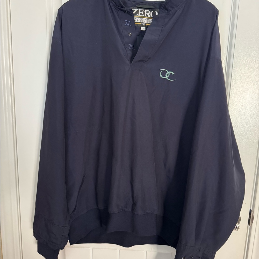 Zero Restriction Pullover Men’s Large Black Golf Wind Jacket Lightweight
